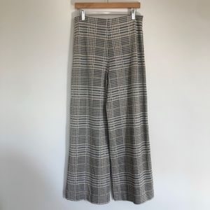 H&M Houndstooth Wide Leg Pull On Pants Size Medium